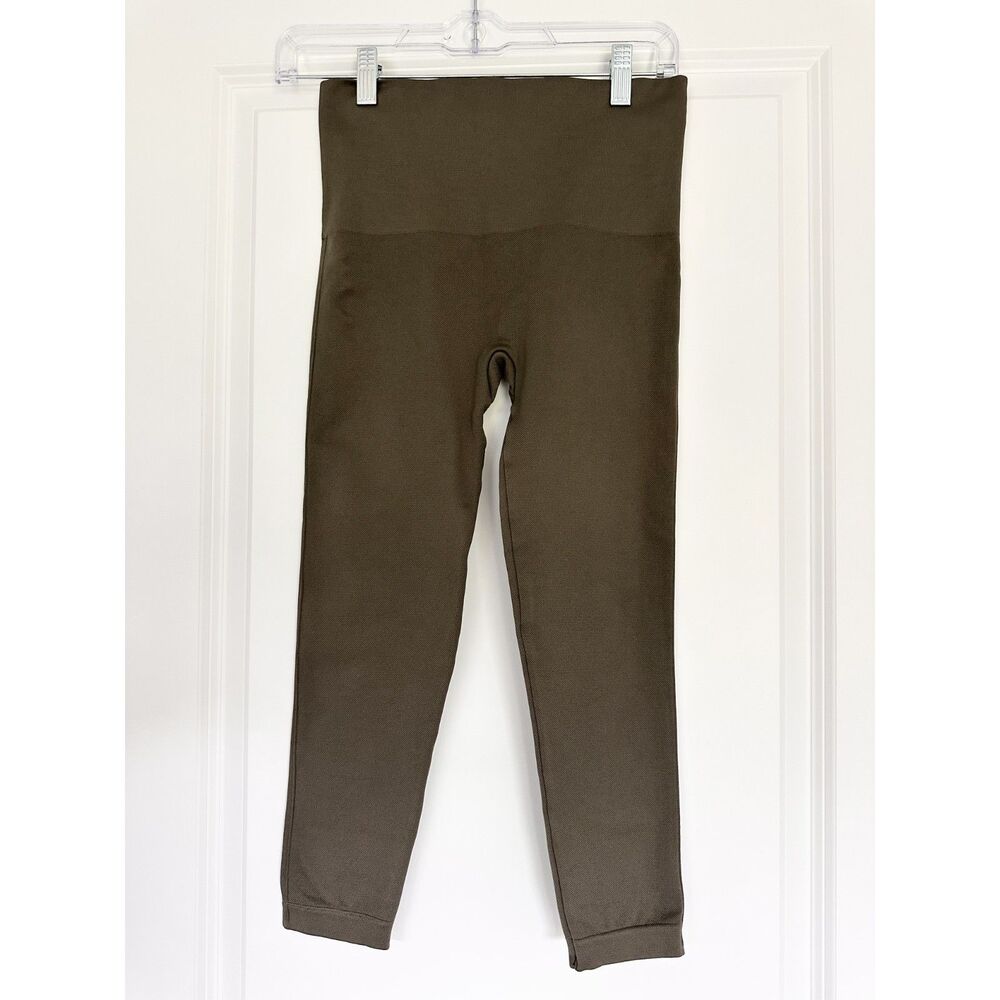 SPANX Olive Green High Waist Cropped Leggings Women's Large